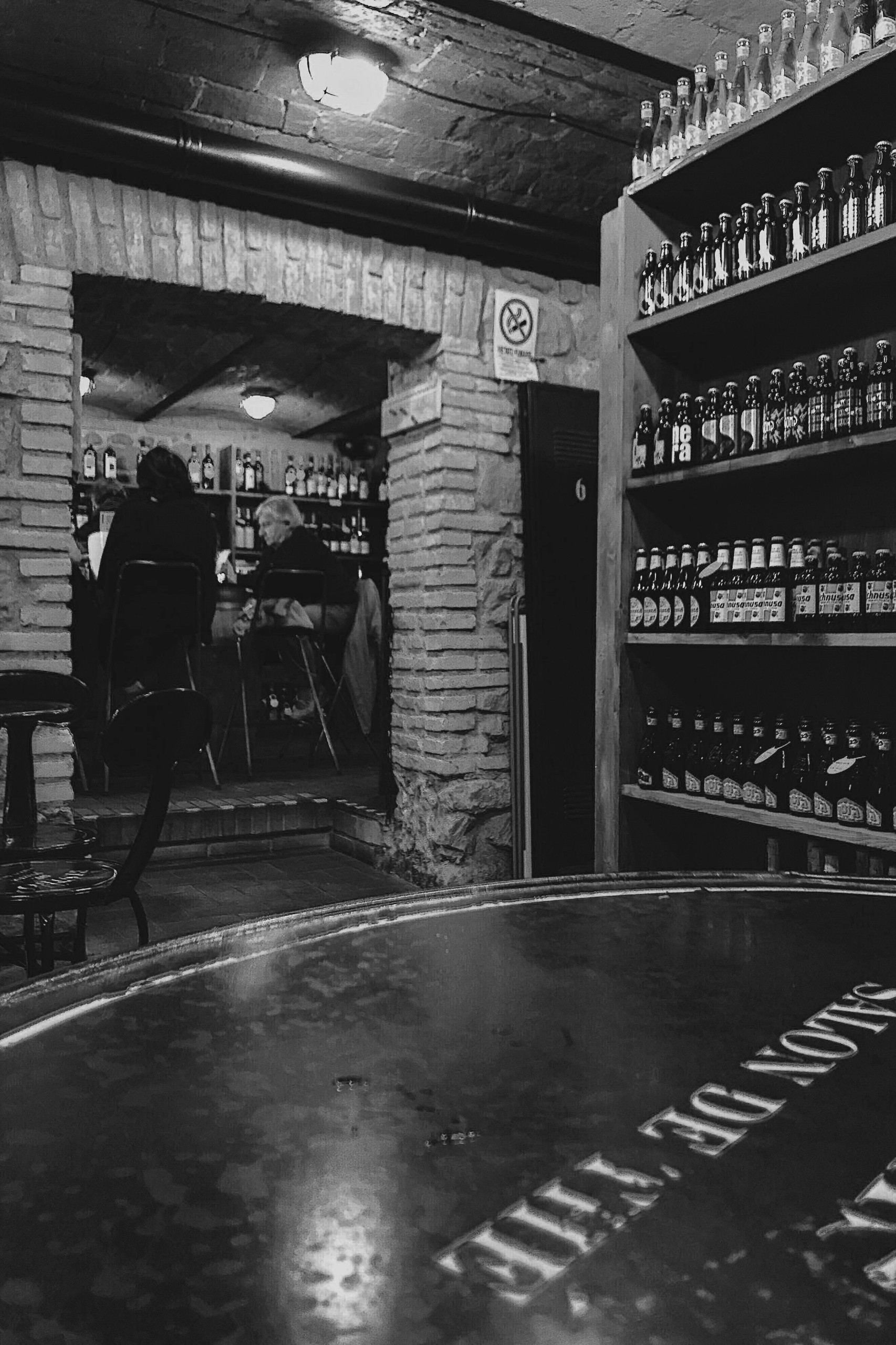 Black and white wine cellar